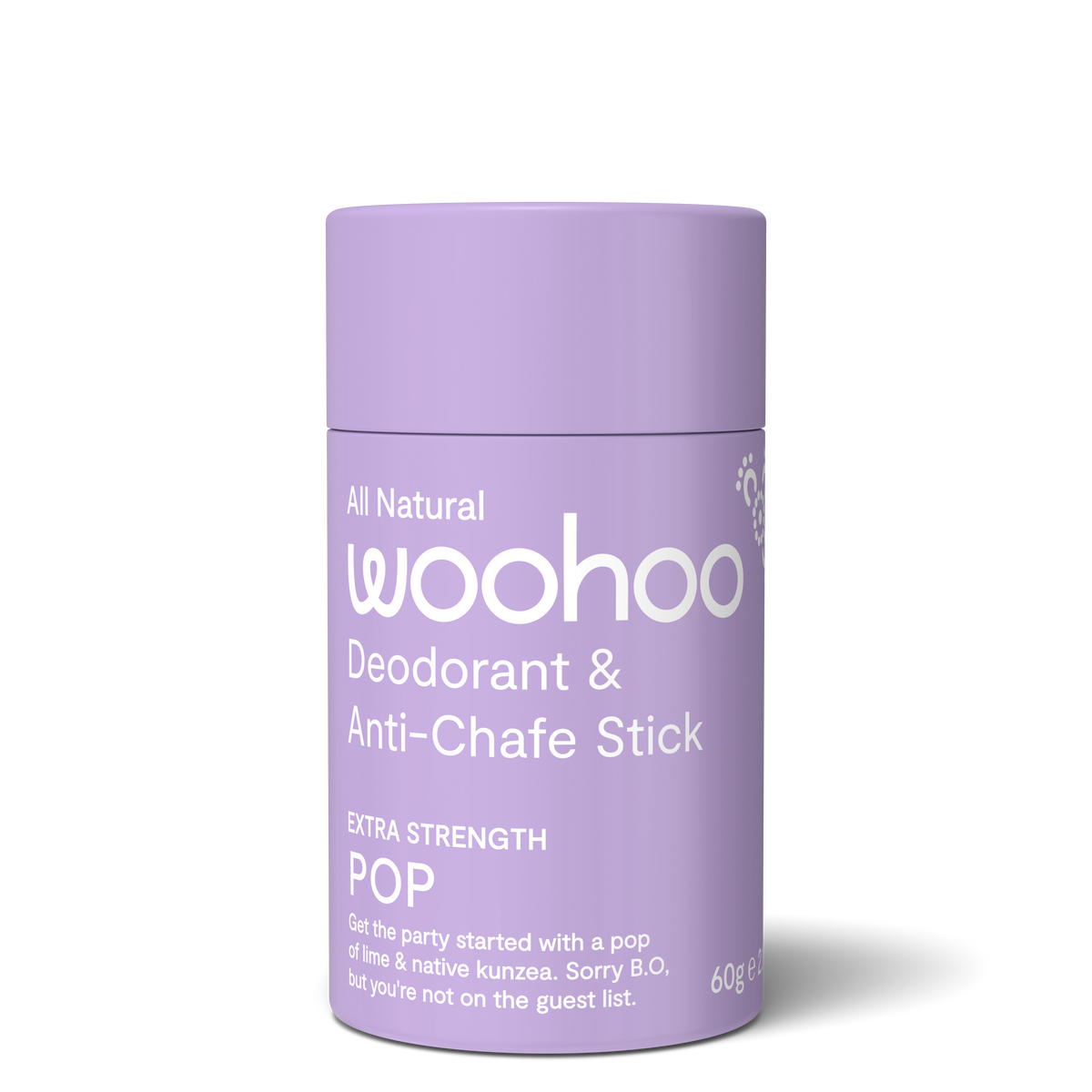 Woohoo Natural Deodorant & Anti-Chafe Stick (Pop) 60g
